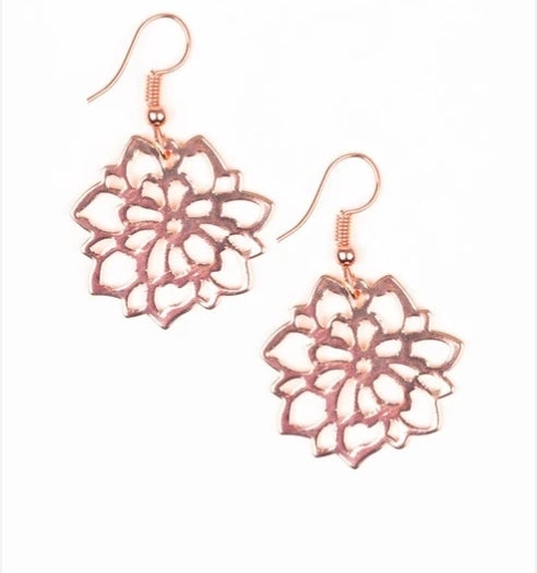 Darling Dahlia Copper Earring