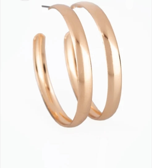 A Double Feature Gold Earring Hoop