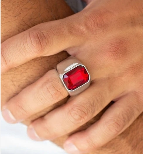Scholar Red Men's Ring