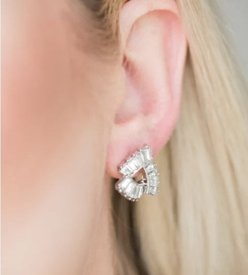 Renegade Shimmer Post Earring White