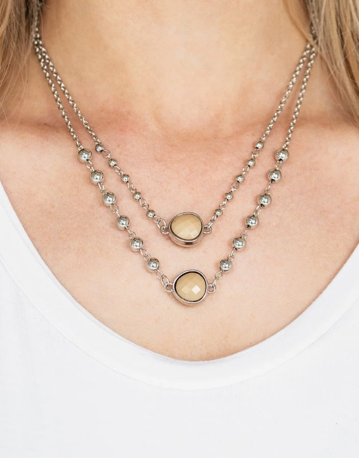 Colorfully Charming Brown Necklace