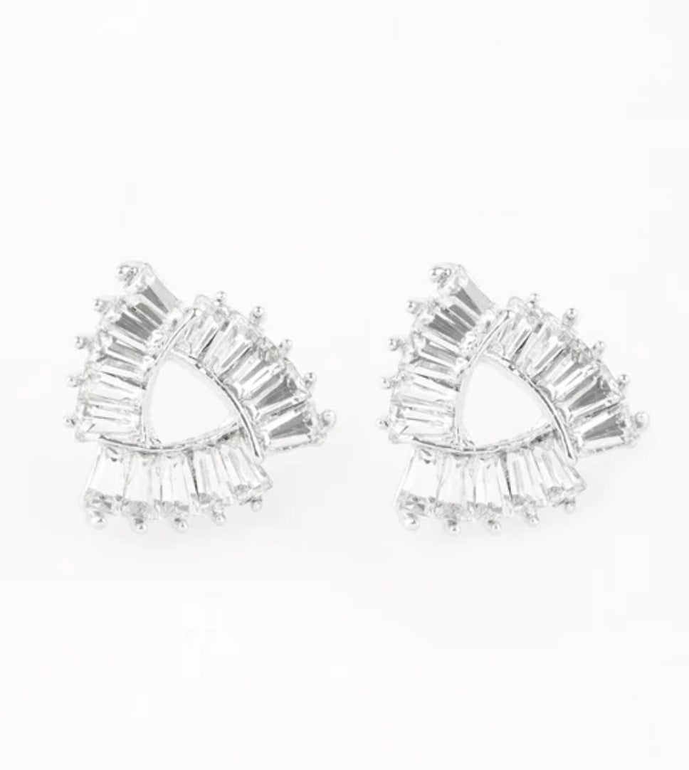 Renegade Shimmer Post Earring White