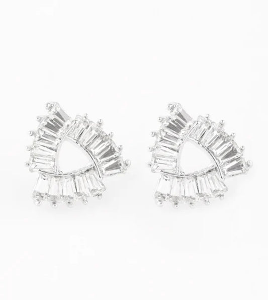 Renegade Shimmer Post Earring White