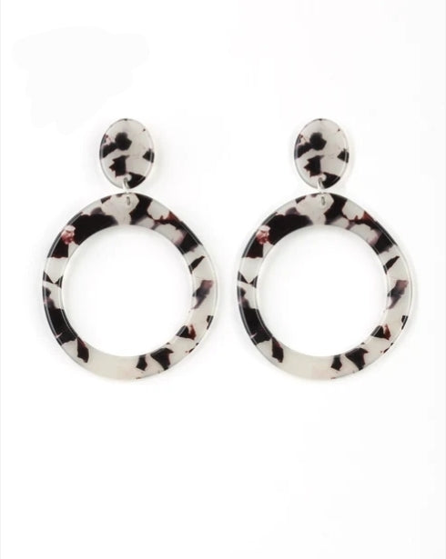 Fish Out of Water White Post Earring