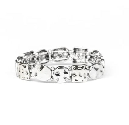Hammered Harmony Silver Bracelet