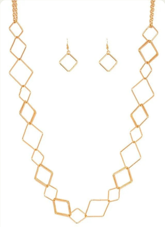 Backed Into a Corner Gold Necklace