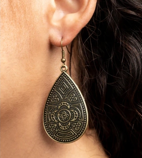 Tribal Takeover Brass Earring