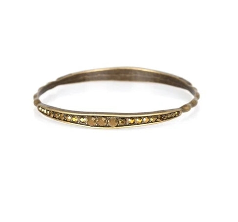 Just Sparkle and Wave Brass Bracelet