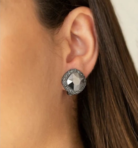 Diamond Duchess Black Clip-On Earring