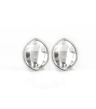 Movie Star Sparkle White Post Earrings