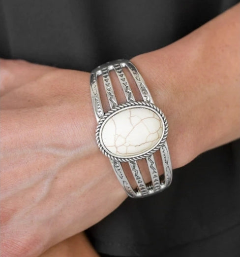 Desert Glyphs White Bracelet