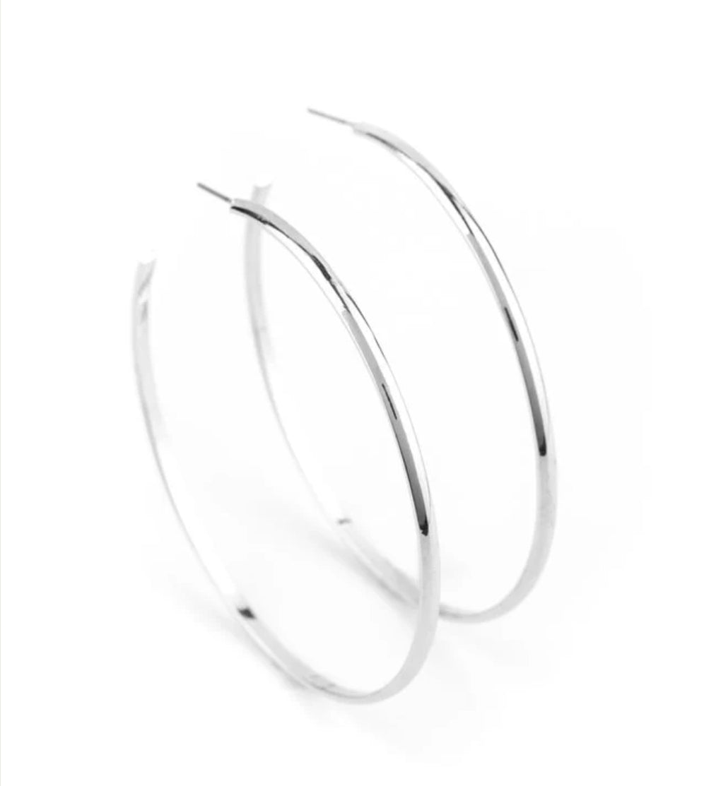 Basic Bombshell Silver Hoop Earring