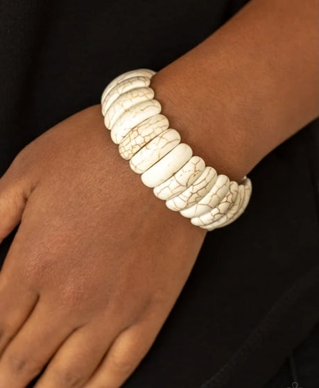 Peacefully Primal White Bracelet