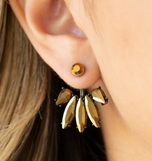 Stunningly Striking Brass Post Earring