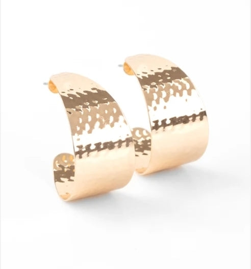 Flatten The Curve Gold Hoop Earring