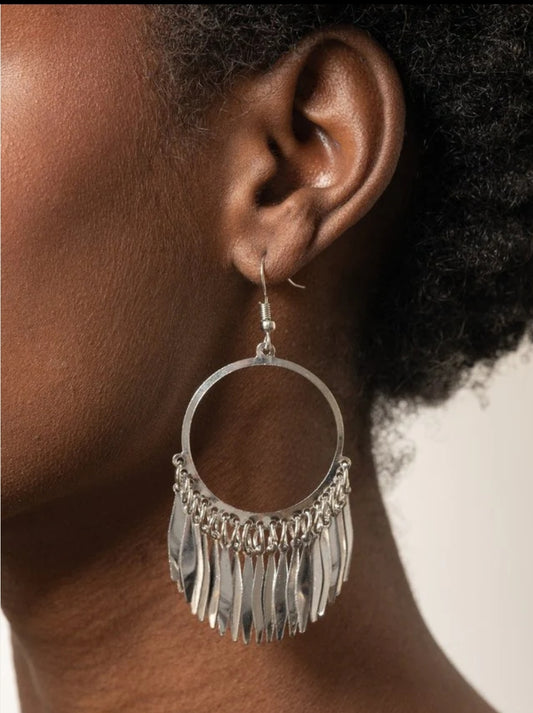 Radiant Chimes Silver Earring