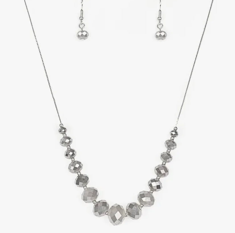 Crystal Carriages Necklace Silver