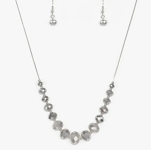 Crystal Carriages Necklace Silver