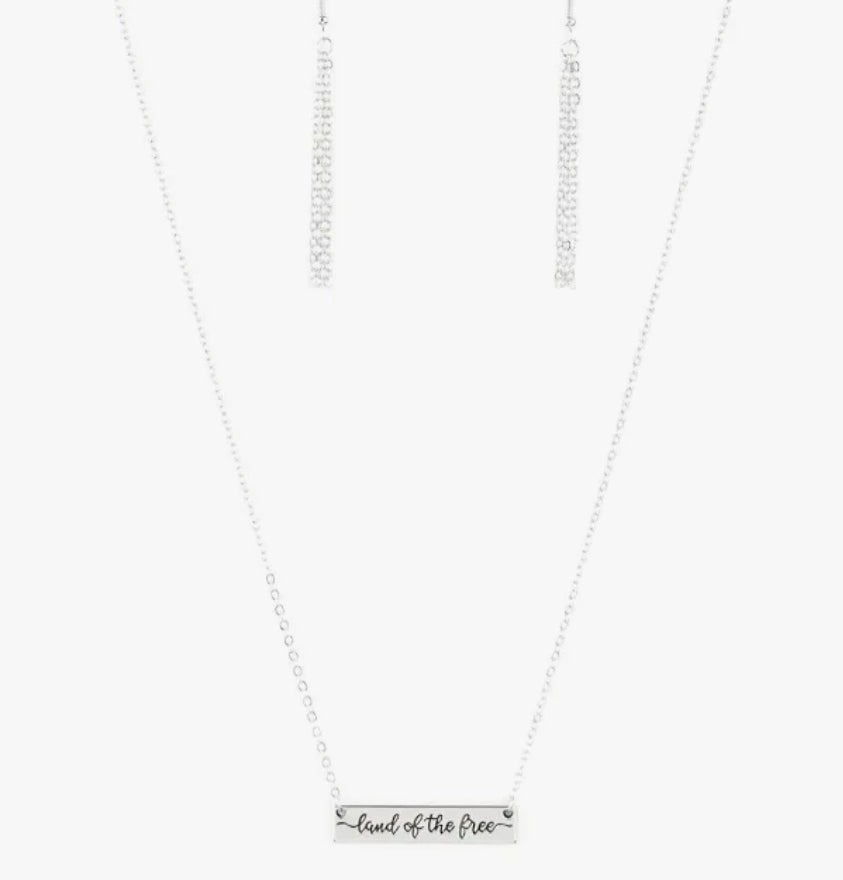 Land of the Free Silver Necklace