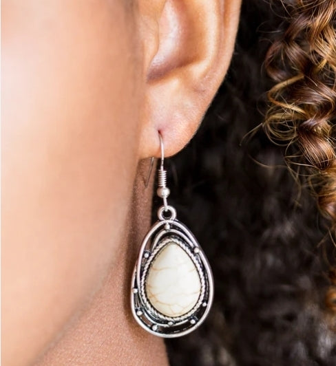 Abstract Anthropology Earring White