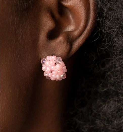 Bunches Of  Bubbly Pink Post Earring