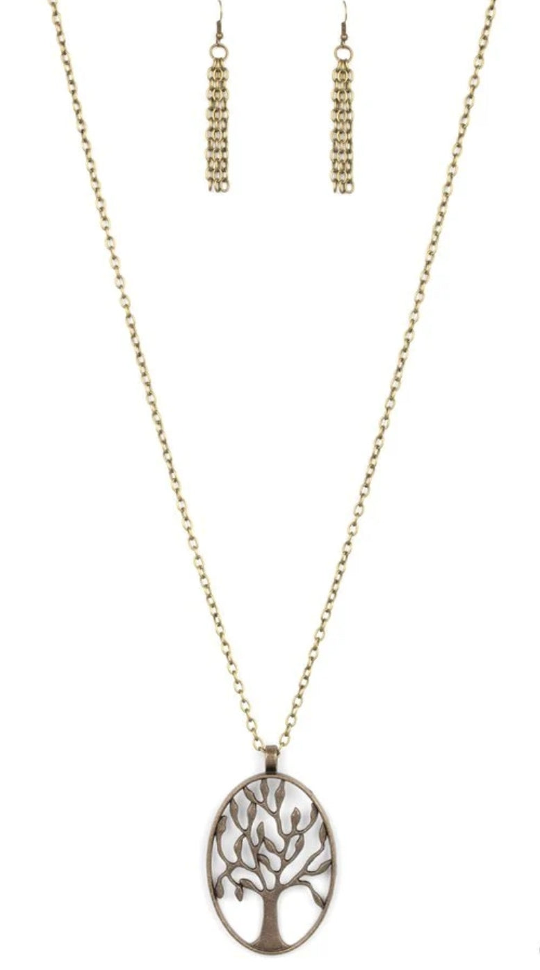 Well-Rooted Brass Necklace