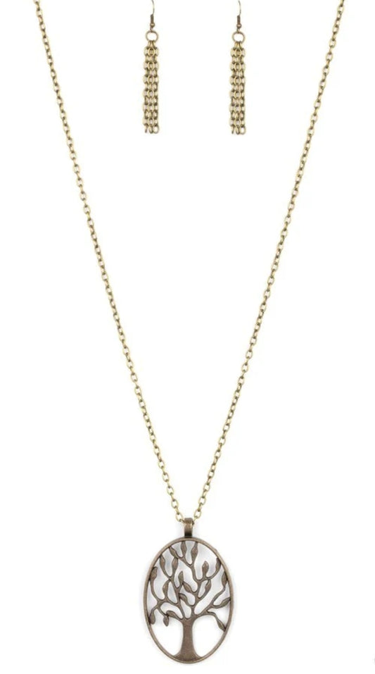 Well-Rooted Brass Necklace