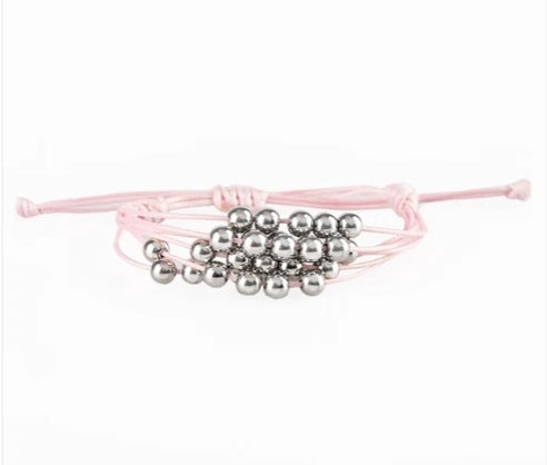 Without Skipping A BEAD Pink Bracelet