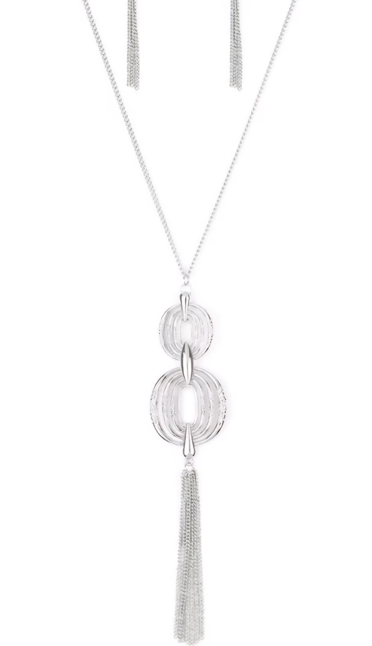 Timelessly Tasseled Silver Necklace