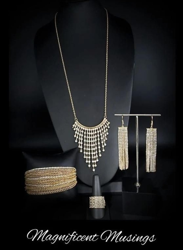 Glitter Bomb Gold Jewelry Set