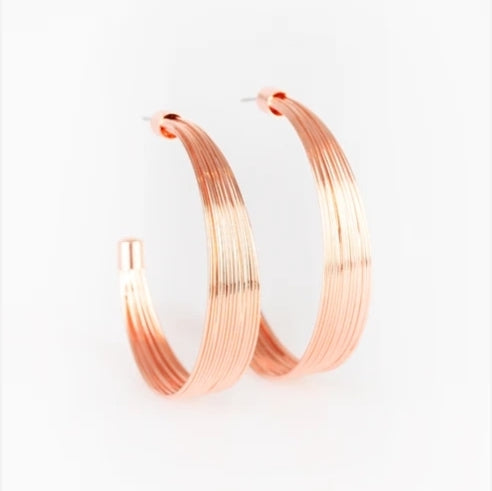 Live Wire Copper Hoop Earring
