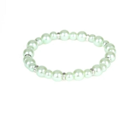 Powder and Pearls Green Bracelet