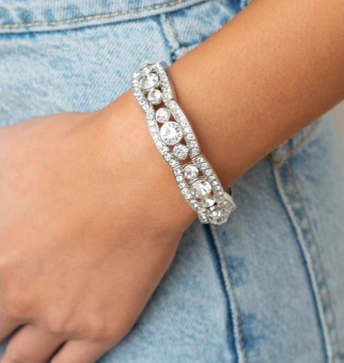 Easy On The ICE White Bracelet