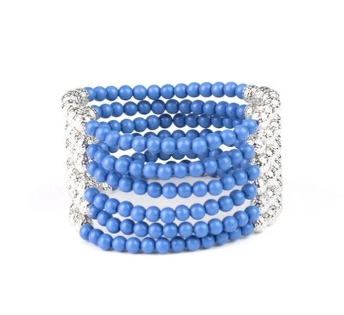 Layer It On Thick Blue Bracelet