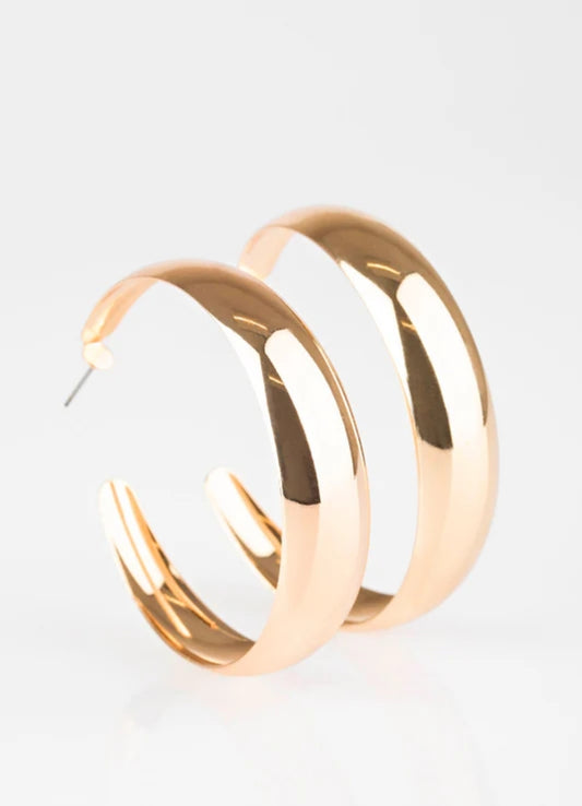 Gypsy Goals Gold Hoop Earring