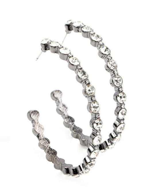 Royal Reveler Black Hoop Earring