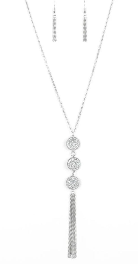 Tripled Shimmer White Necklace