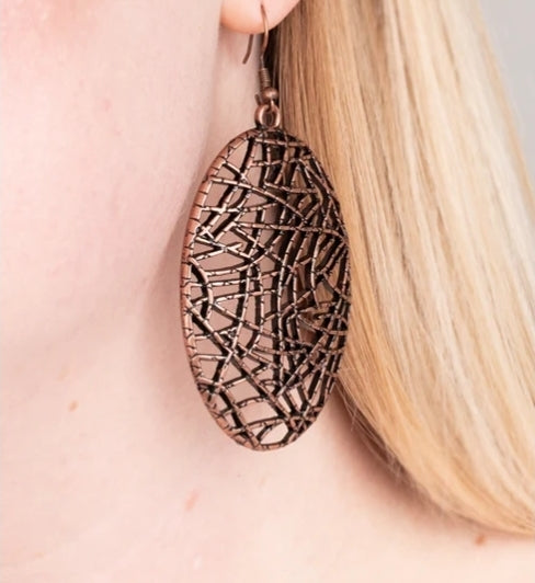 Way Out Of Line Copper Earring