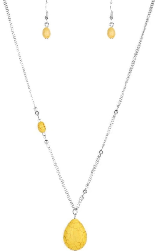 Peaceful Prairies Yellow Necklace