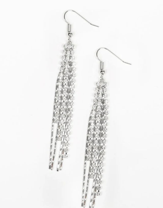 Red Carpet Bombshell White Earring