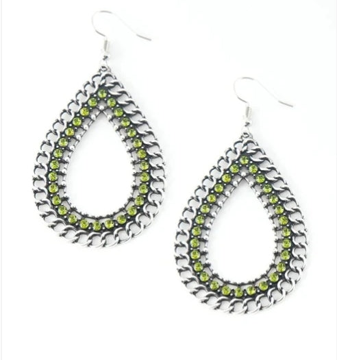 Mechanical Marvel Green Earrings