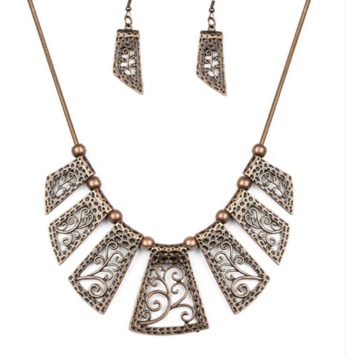 Vintage Vinyard Copper Necklace