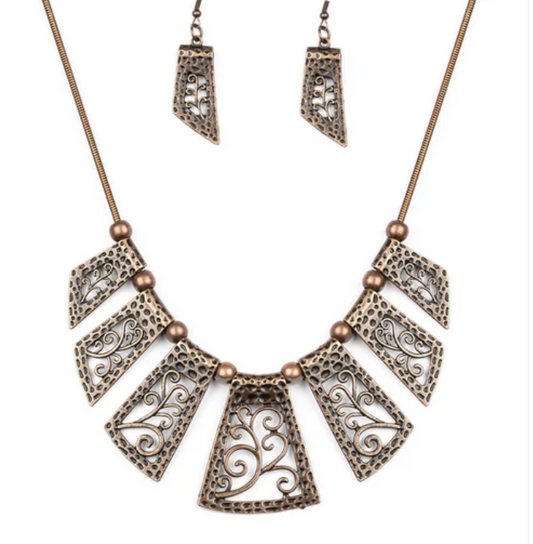 Vintage Vinyard Copper Necklace